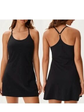 Outdoor Voices Black Mini Dress With Under Layer Shorts